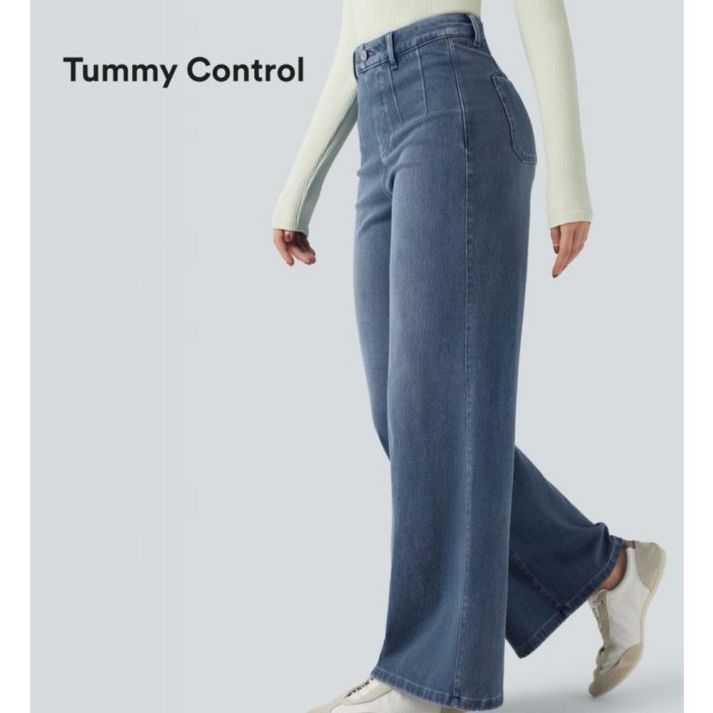HALARA Flex High Waisted Tummy Control Wide Leg Jeans XL(Regular)